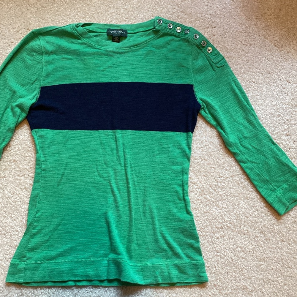 ✨HP✨ Ralph Lauren quarter sleeve top - Picture 2 of 6